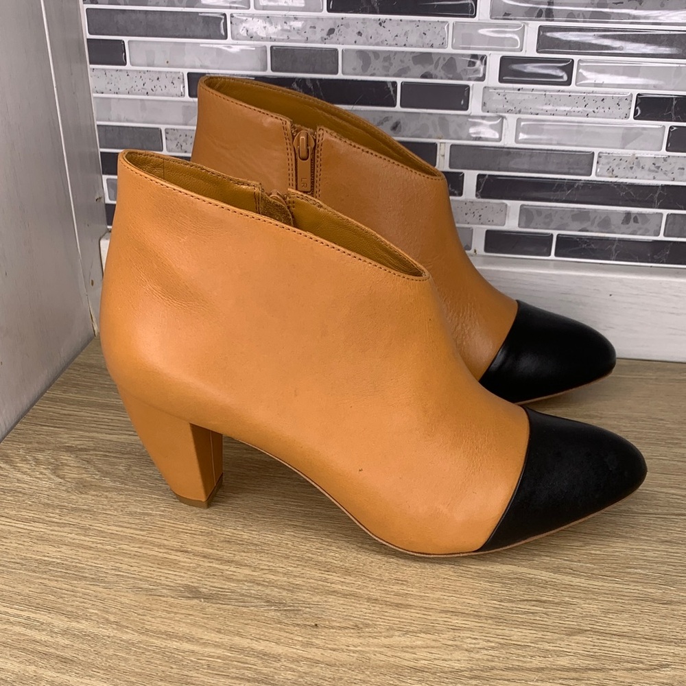 LOEFFLER RANDALL Two-Tone Tan and Black Ankle Booties SIZE 9